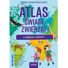 Atlas świata zwierząt z naklejkami i plakatem. Atlasy z naklejkami