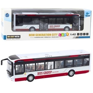 Autobus metalowy miejski światło i dżwięk 1:42