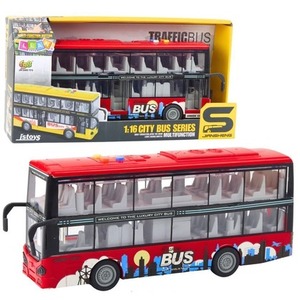 Autobus miejski piętrowy napęd światło dżwięk 1:16
