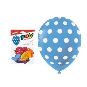 Balon dmuchany kropki 30cm 6szt