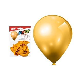 Balon dmuchany metal złoty 26cm 12szt