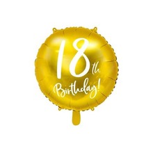 Balon foliowy 18th Birthday 45cm złoty