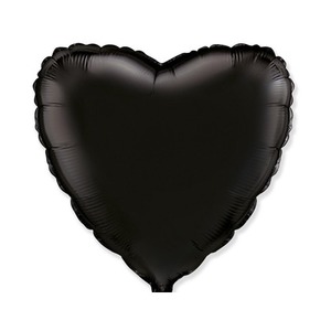 Balon foliowy 46cm Serce czarne