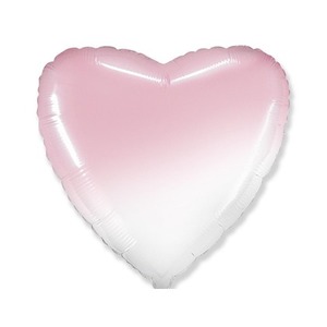 Balon foliowy 46cm Serce gradient biało-różowy