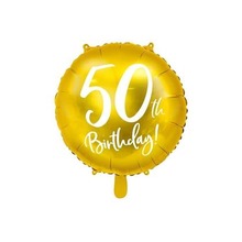 Balon foliowy 50th Birthday 45cm złoty