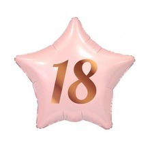 Balon foliowy B&C 18 gwiazda różowa nadruk różowy