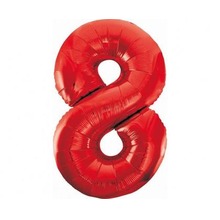 Balon foliowy B&C cyfra 8 czerwona 85cm