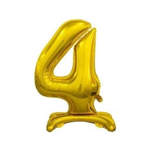 Balon foliowy B&C Cyfra stojąca 4 złota 74cm