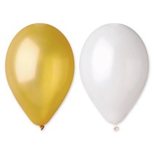 Balony metaliczne złote i perłowe MIX 50szt