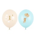 Balony Myszki z cyferką 1 Light Blue 30cm 50szt