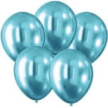 Balony z efektem chromu niebieskie 30cm 5szt