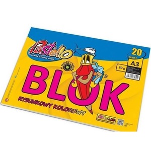 Blok rysunkowy A3 80g kolorowy 20 kartek