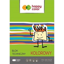 Blok techniczny kolorowy A4 170g Happy Color pakiet 20sztuk