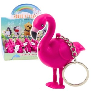Brelok do kluczy flaming led rożowy