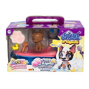 Brudaski w kąpieli piesek Boston biało-żółty 5el