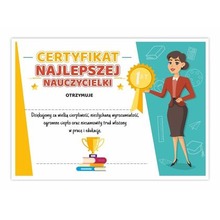 Certyfikat A4 najlepszej nauczycielki 30szt