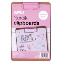Clipboard A5 drewniany pastelowy różowy