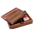 Cribbage w drewnianym pudełku z kartami