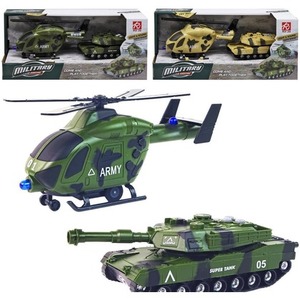 Czołg i helikopter ze światłem