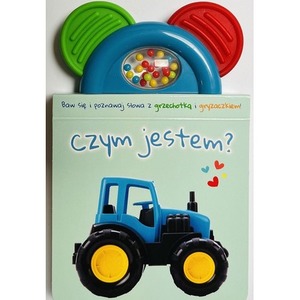 Czym jestem? zielona. Książeczka z gryzaczkiem i grzechotką