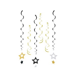 Dekoracja wisząca B&C Gwiazdki brokatowe 6szt
