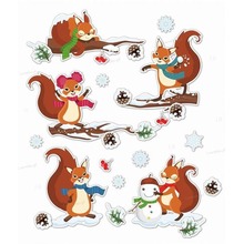 Dekoracje zimowe - Wiewiórka na gałęzi