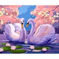 Diamentowa Mozaika Łabędzie na jeziorze z liliami NO-2000170