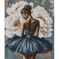 Diamentowa mozaika - Baletnica z piwoniami 40x50cm