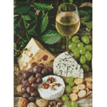 Diamentowa mozaika - Białe wino z serem 30x40cm