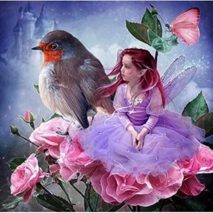 Diamentowa Mozaika Calineczka z jaskółką NO-1006386