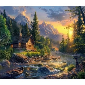 Diamentowa Mozaika Chata w górach nad rzeką NO-2001754