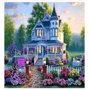 Diamentowa Mozaika Domek z ogrodem  NO-1006296