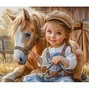 Diamentowa Mozaika Dziewczyna i konik NO-2002240