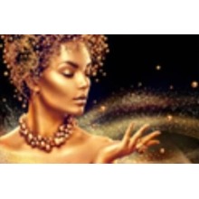 Diamentowa mozaika kobieta czarnoskóra w magicznym pyle nocą NO-1006396