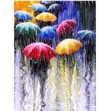Diamentowa mozaika parasole kolor w deszczu NO-1007418