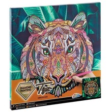 Diamentowy obraz na płótnie - Tygrys 30x30cm