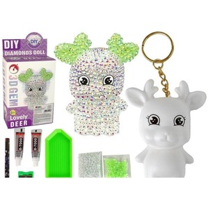 Diamentowy Renifer DIY kryształki brelok 3D biały