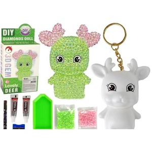 Diamentowy Renifer DIY kryształki brelok 3D ziel.
