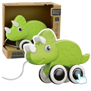 Dinozaur do ciągnięcia na sznurku zielony