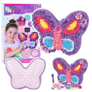 DIY poduszka do szycia wyszywanka motylek fiolet