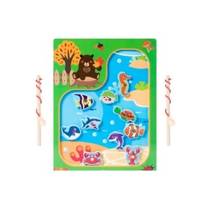 Drewniana gra łowienie rybek na magnes