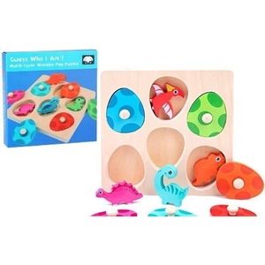 Drewniana układanka jaja dinozaurów