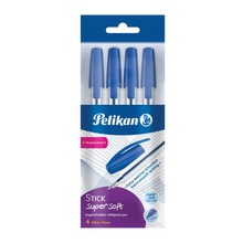 Długopis jednorzowy stick super soft niebieski 4 szt.
