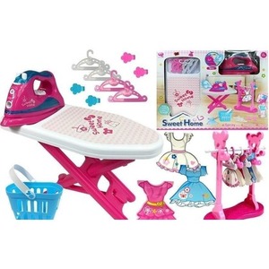 Żelazko + deska do prasowanie różowe