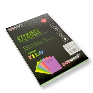 Etykiety samoprzylepne A4 fluo czerwone 100ark