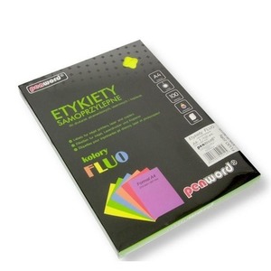 Etykiety samoprzylepne A4 fluo żółte 100ark