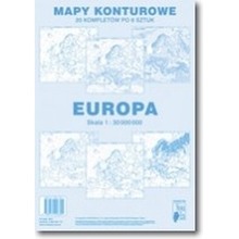 Europa Mapa konturowa. 20 kompletów po 6 map