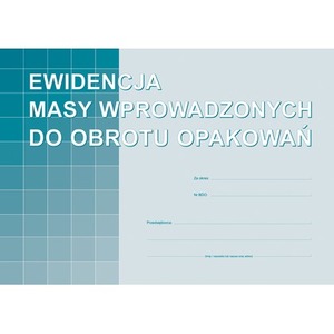 Ewidencja masy wprowadzonych do obrotu opakowań