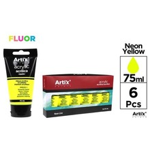 Farba akrylowa fluorescencyjna żółta 75ml (6szt)