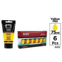 Farba akrylowa żółta permanentno 75ml (6szt)